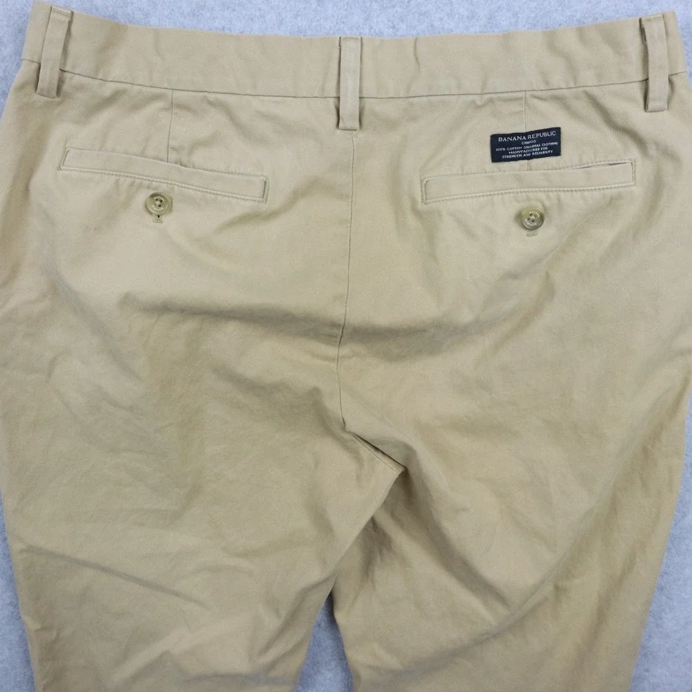 Banana Republic Pants Mens 34x28 Emerson Chino Business Casual Flat‎ Front Tan